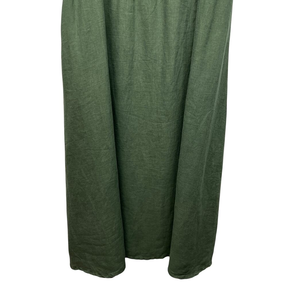 Ylistyle Linen Midi Dress Womens Large High Waist Pockets Beachy Coastal Resort - Picture 7 of 15